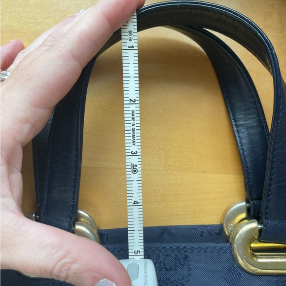 MCM Blue Vinyl Logo Tote - Picture 10 of 12